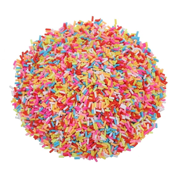Uxcell Fake Sprinkles, 100G Round Resin Fake Candy Sugar Faux Sprinkles Polymer Clay Slices for Nail Art DIY Crafts Cake Phone Case Shaker Card Filler, Pink/Red/Blue/Yellow/White