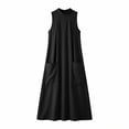 thumbnail image 6 of ClodeEU Women's Mock Neck Sleeveless Dress with Pockets,Elegant Casual Loose Fit Summer Midi Dress Black,Women's Plus L, 6 of 7