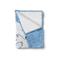 thumbnail image 2 of Animal Soft Flannel Fleece Throw Blanket, Mother Polar Bear Hugging Her Baby in the Snow North Winter Love Keeps Warm Art, Cozy Plush for Indoor and Outdoor Use, 50" x 60", Blue White, by Ambesonne, 2 of 6