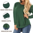 thumbnail image 3 of LANREMON Plus Size Fall Winter Tops for Women Casual Long Sleeve Round Neck Tunic Oversized Workout TShirts Shirts Blouse Green 16 Plus, 3 of 6