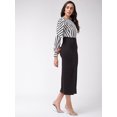 thumbnail image 3 of Zima Leto Women's Monocromaric Stripe Fitted Dress, 3 of 9