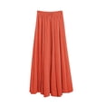 thumbnail image 4 of 21 Colors Flax Skirt for Women Summer Plus Size Flowy Large Hem Elastic Waist Breathable Lightweight Soft Casaul Pleated Midi Skirts Blue, 4 of 9