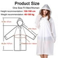 thumbnail image 2 of Ponchos de Pluie pour Adultes Réutilisables, 2 Pcs Imperméables d'Urgence pour Femmes Hommes avec Capuche et Cordon de Serrage, 2 of 7