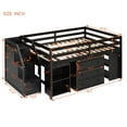 thumbnail image 6 of Loft Bed, Solid Wood Low Loft Bed with Retractable Writing Desk and 3 Drawers, Modern Storage Loft Bed with Storage Stairs and Shelves for Boys Girls Teens, Space Saving, 6 of 9