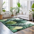 thumbnail image 3 of Area Rugs 2.7'x5', Tropical Leaves Carpet Runner Indoor Outdoor Rugs Home Decor Aesthetic, Watercolor Summer Botanical Leaf Plants Non Slip Mats Washable Accent Rug for Living Room Bedroom, 3 of 8