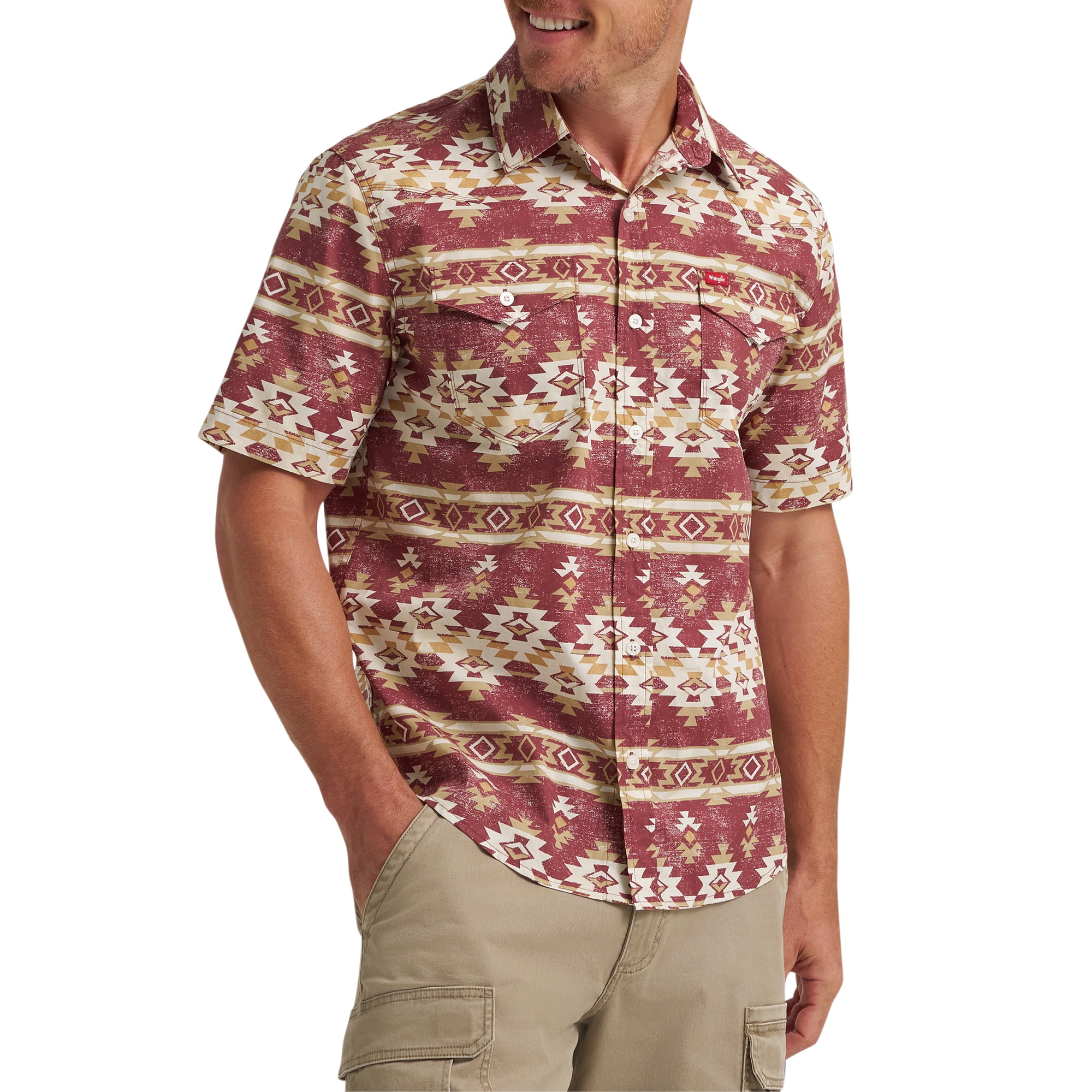 Wrangler® Men's Short Sleeve Print Shirt