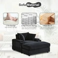 thumbnail image 5 of BUIORD Accent Chair with Ottoman, Corduroy Upholstered Single Sofa Armchair with Storage Armrest and Cup Holders, Accent Sofa Furniture for Living Room Bedroom, Black, 5 of 7