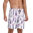 thumbnail image 2 of Fotbe Lavender Flowers Pantalones Cortos de Pijama para Hombre, Ropa de Dormir, Pantalones de Pijama Cortos para Hombre-Small, 2 of 6