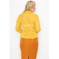 thumbnail image 5 of Organza Pleated Long Sleeve Blouse S, 5 of 14