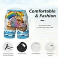 thumbnail image 5 of Daiia Rainbow Animals on Noah's Ark Mens Swim Trunks Swim Shorts Quick Dry Swim Shorts with Mesh Lining Pockets-Large, 5 of 9