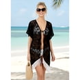 thumbnail image 3 of HAPPY BAY Women's Chiffon Summer Beach Open Front Holiday Kimono Beachwear Duster Cardigans XL-XXL Jade_AB732, 3 of 5