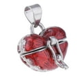 thumbnail image 1 of Colgante con forma de corazón, urna para cenizas, colgante conmemorativo familiar, joyería de esmalte - Rojo, 1 of 8