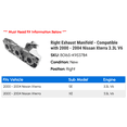 thumbnail image 2 of Right Exhaust Manifold - Compatible with 2000 - 2004 Nissan Xterra 3.3L V6 2001 2002 2003, 2 of 2
