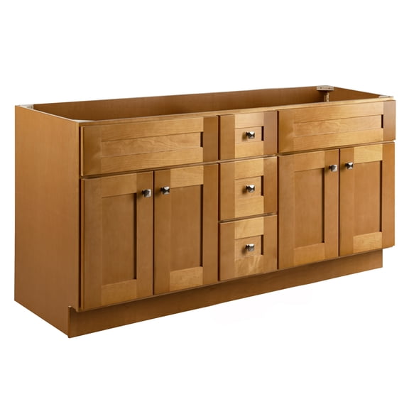 Brookings Wood Vanity w/o Top in Modern Birch Fully Assembled 60in.