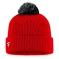 thumbnail image 2 of Men's Fanatics Red Chicago Blackhawks Team Cuffed Knit Hat with Pom, 2 of 2