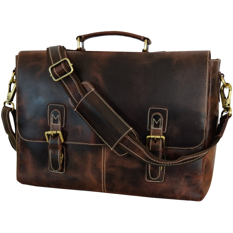 Free Shipping! Leather Laptop Bag for Men, 16