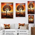 thumbnail image 4 of Designart "Cubist Tree Landscape in Africa IV" Floral Framed Wall Art - Global Brown Tree African Entryway Framed Wall Art, 4 of 6
