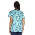 thumbnail image 3 of Just Love Women's Scrub Tops Nursing Scrubs (Green Flower with Navy Trim, Medium), 3 of 3
