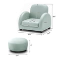 thumbnail image 7 of UNICOO® Kids Chair Children's Sofa with Footstool, Sturdy Wood Construction with Faux Leather Cover, 5 Back Rest Positions, Mini Couch for Toddler (ZKL-K2130-Light Blue), 7 of 7