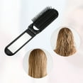 thumbnail image 6 of Unique Bargains 1 Pc Women's Portable Foldable Mirror Comb Travel for Curly Straight Dry Hair Black, 6 of 6