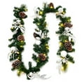 thumbnail image 1 of Guirnalda de Navidad Costway Iluminada 270 cm Con 50 Luces LED Piñas Pelotas Plateadas y Hojas, 1 of 7