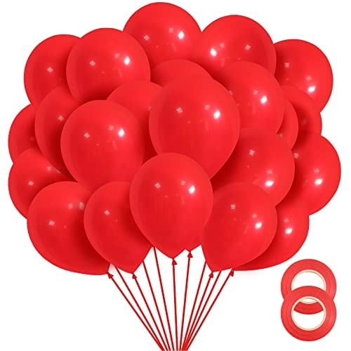 Globos de látex FOTIOMRG 100 unidades 30 cm rojos con cinta