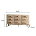 thumbnail image 3 of Tcbosik 59.4" Modern Dresser with 2 Doors and 3 Drawers, Chest of Drawers for Bedroom, Living Room, Natural, 3 of 7
