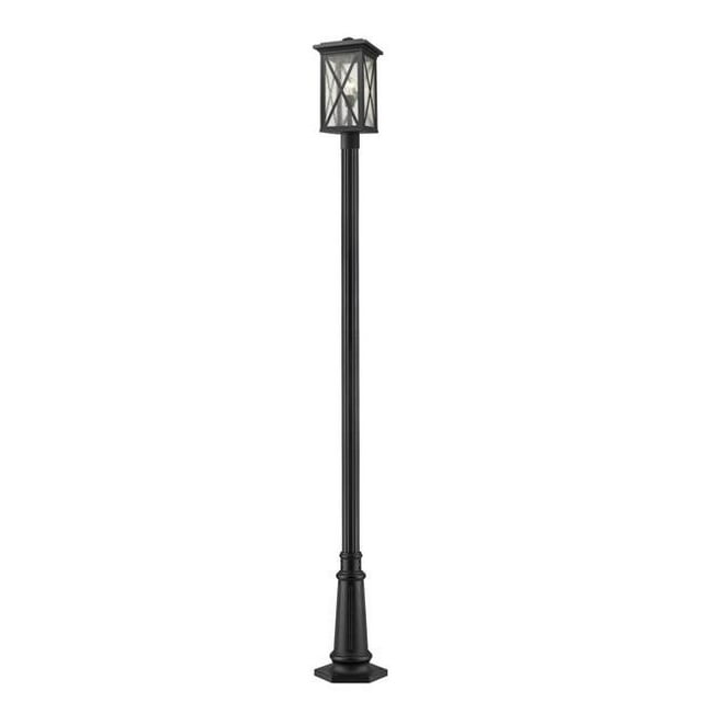 Z Lite 583PHBR-557P-BK Brookside de 114 Po 1 Poteau d'Extérieur Noir Clair