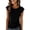 Black1, variant on Kajonyu Women's Casual Short Sleeve Tops Drawstring Side Ruched T Shirt Soft Cotton Blend Relaxed Fit Blouse for Daily Wear Vacation S-XXL
