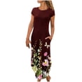 thumbnail image 2 of SMihono Robe d'Été Grande Taille pour Femmes 2023 Décontractée Ample avec Poches à Manches Courtes Imprimée à Col Rond Longueur Cheville, 2 of 6