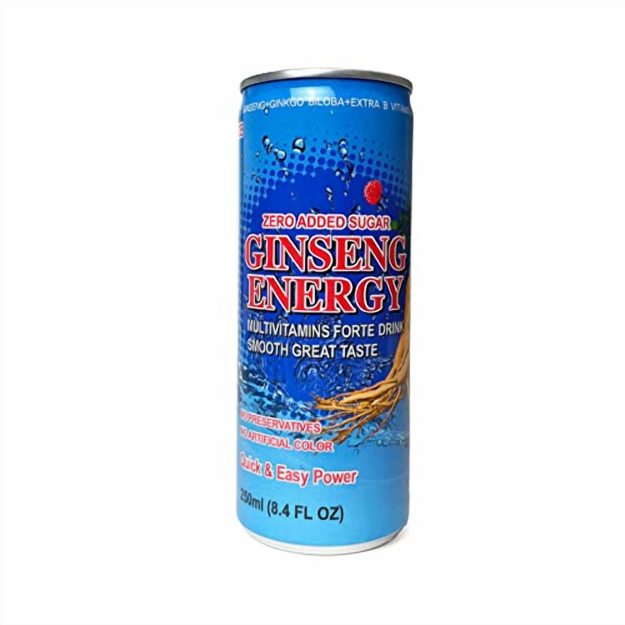 Ginseng Energy Drink, Zero Added Sugar, 8.4 Fl Oz (24 Cans Per Pack)