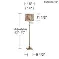 thumbnail image 4 of 360 Lighting Chic Style Swing Arm Adjustable Floor Lamp 70" Tall Antique Brass Sage Flower Drum Shade for Living Room Reading House, 4 of 4