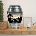 thumbnail image 6 of MUKTIVE Music Urn for Human Cremation Ash Holder, Large 10 Inch Urns for Adult Men Burial, 3 inch Urns for Couple Funeral, Memorial Grey Urn for Mother, (1 Large, 4 Keepsake), 6 of 7