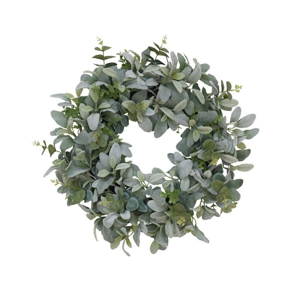 22" Vibrant Puleo International Artificial Lambs Ear Wreath