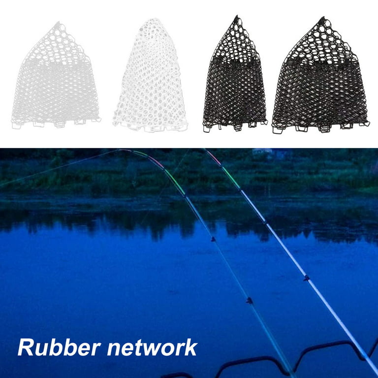 Zhaomeidaxi Rubber Fishing Net, Outdoor Fly Fishing Landing Net Clear Rubber  Replacement Mesh Bag Fishing Accessory 