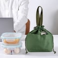 thumbnail image 3 of Oggfader Canvas Insulated Lunch Bag Green - Drawstring, Thickened Reusable Tote for Work, Office, Picnic, 3 of 6