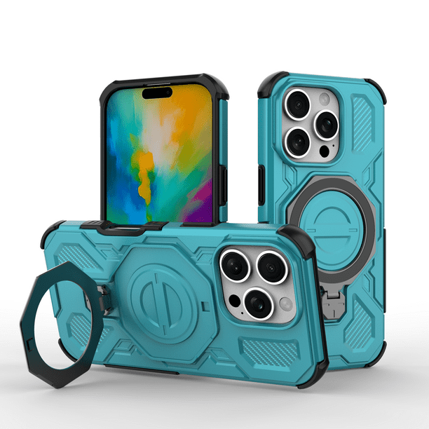 Funda GANGXUN para iPhone 16 Pro Max , magnética, ligera, soporte 360°, antigolpes
