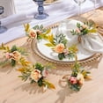 thumbnail image 5 of Anillos para Servilletas, Juego de 12 Servilleteros de Flores con Anillos de Mesa de Cena de Perlas para Bodas, Fiestas, Navidad, Vacaciones, 5 of 5