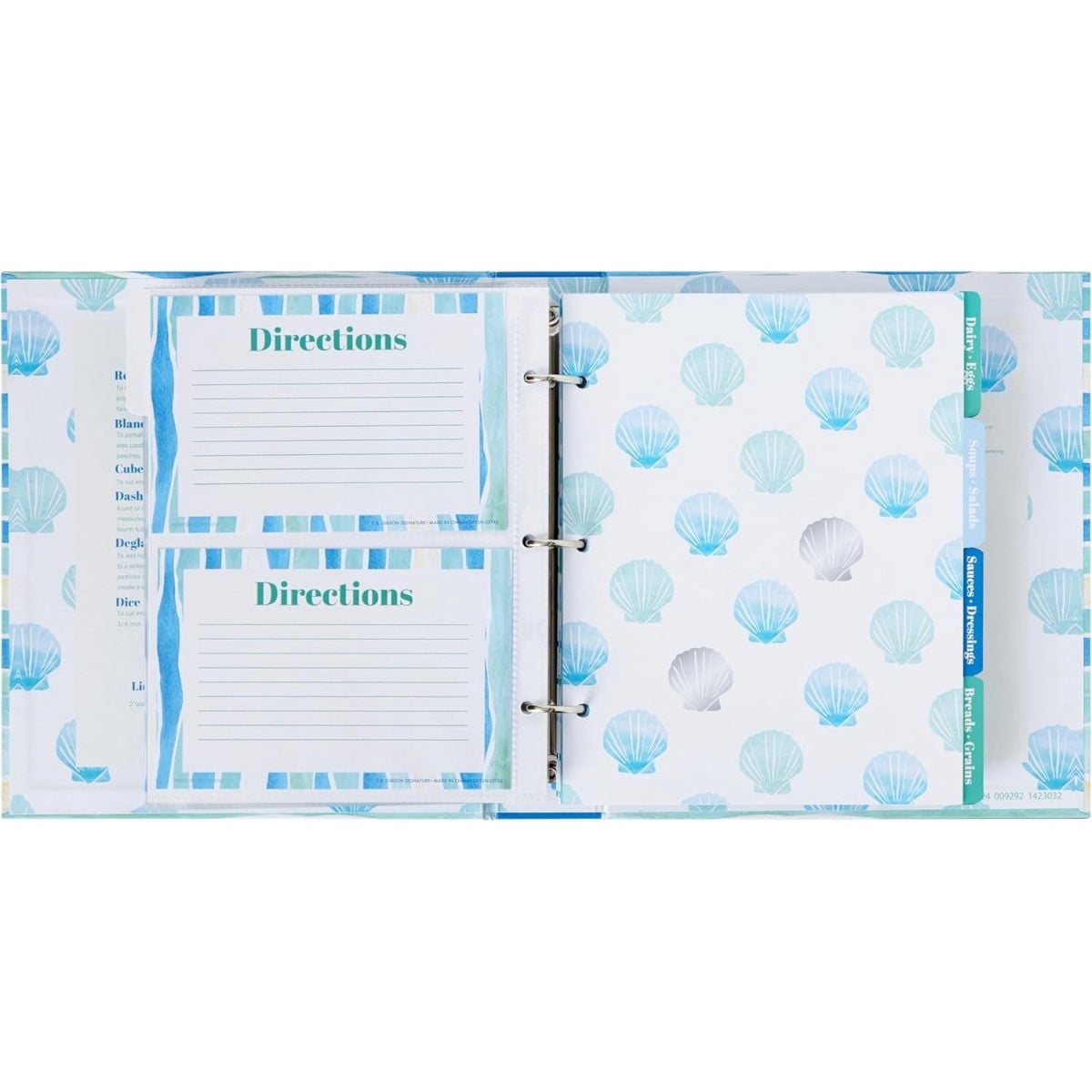 C.R. Gibson Pocket Page Recipe Binder | Coastal