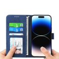 thumbnail image 4 of Wallet Case for iPhone 17 Pro Flip Phone Case with Card Slots, Cash Pocket, Kickstand, Magnetic Closure & Wrist Strap, TPU Soft Shell Cover Blue, 4 of 6