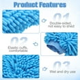 thumbnail image 4 of Uxcell Chenille Microfiber Car Wash Mitts 9" x 5.5" Scratch Free Wash Gloves Absorbent for Car Washing Home Clean Blue, 4 of 7
