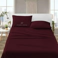 thumbnail image 6 of 4 Piece Sheet Set 100% Egyptian Cotton Bed Sheets 1000 Thread Count Luxury Hotel Quality Sheet Set Italian Finish Premium Sheets Long Staple Fits Up to 18 Inch Deep Pocket ( Wine,King ), 6 of 7