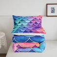 thumbnail image 5 of Homewish Mermaid Scale Queen Comforter Set For Kids Girls,Ocean Animal Comforter Sets Queen,Reversible,3pcs,1 Comforter and 2 Pillowcases, 5 of 7