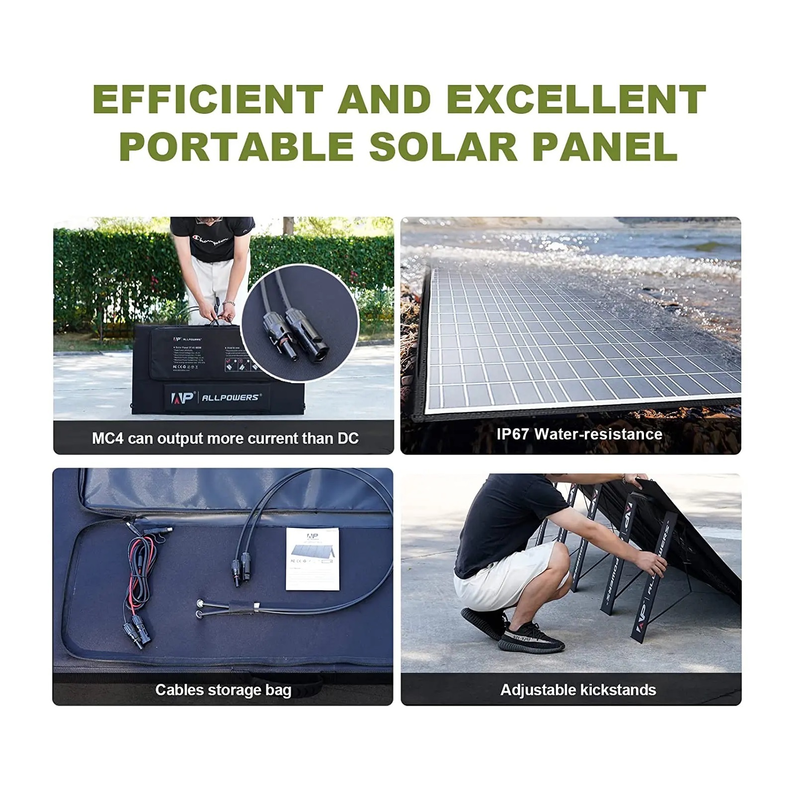 Single crystal solar panels Portable Foldable Waterproof Solar 400W / 200W / 140W / 100W / 60W Panels For Outdoor Camping RVS Outdoor solar panel