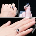 thumbnail image 6 of loveido Womens Darku Blue Cubic Zirconia Rhodium Plated Engagement Ring,Birthstone Ring Best Gift for Mom (Size 9) PJ138, 6 of 7