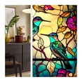 thumbnail image 3 of Window Privacy Film 40/60x100cm Colorful Retro Flower Birds Window Glass Electrostatic Stickers Removable Window Privacy Stained Decorative Film, 3 of 7