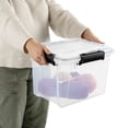 thumbnail image 6 of Sterilite 19 Qt Gasket Box, Stackable Plastic Storage Container with Lids, Black, 6 Pack, 6 of 9