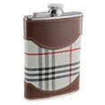 thumbnail image 1 of Tobia Plaid & Leather Liquor Flask - 6 oz, 1 of 1