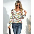 thumbnail image 4 of FUNING Women's Puff Long Sleeve Tunic Tops Pleated Crew Neck Blouses Dressy Casual Loose Fit Winter and Spring Shirts, 4 of 6