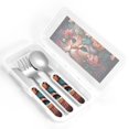 thumbnail image 4 of Salouo Flower Crown Cat Pattern 3 Pieces Toddler Utensils, Kids Silverware Set Stainless Steel Utensils for Kids Children Safe Spoons Forks & Knife Dishwasher Safe, 4 of 8